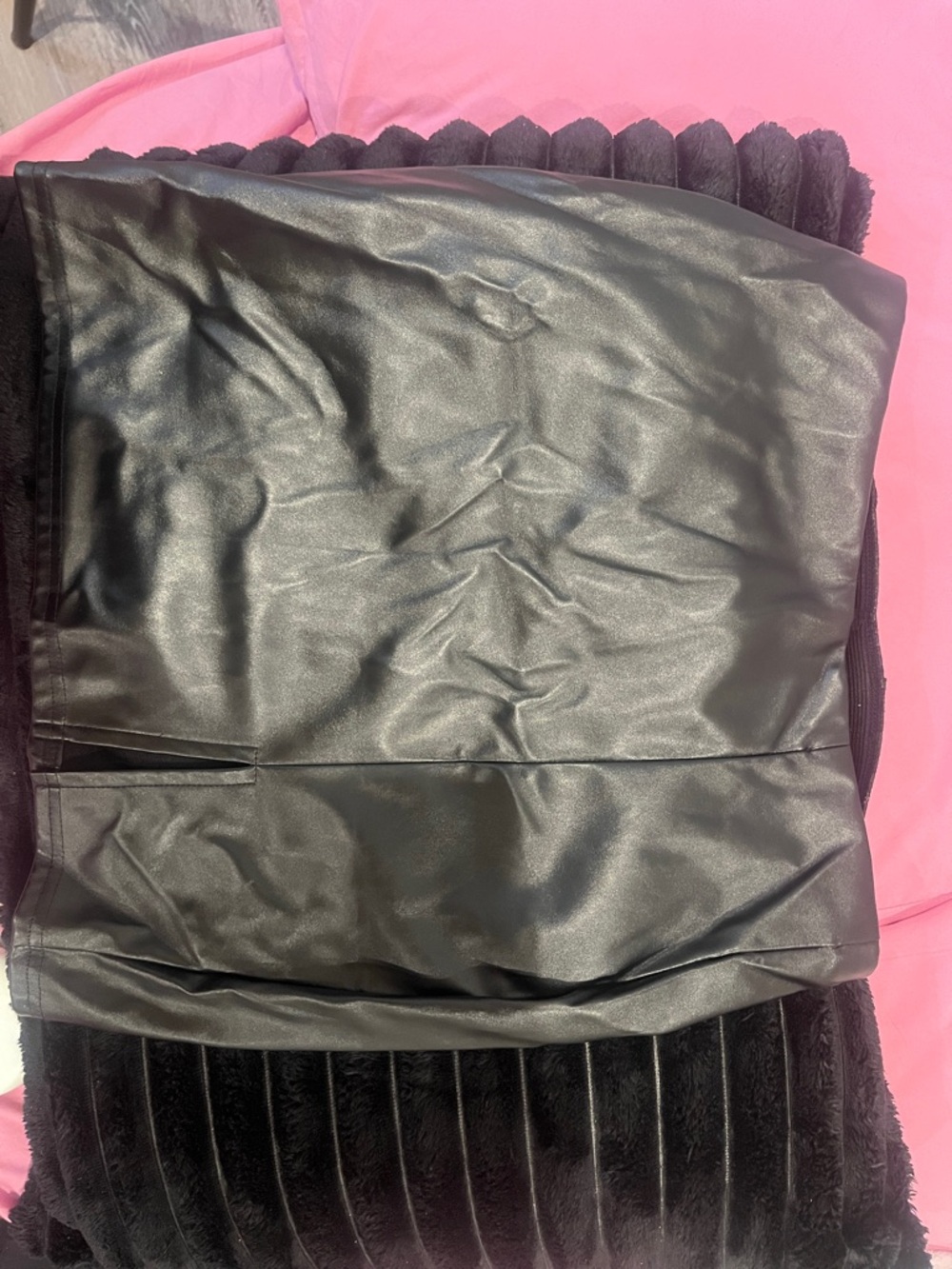 Black Faux Leather Midi Skirt - Women